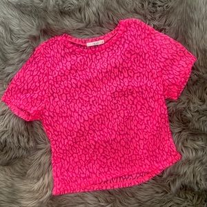 🔥pink mesh crop top